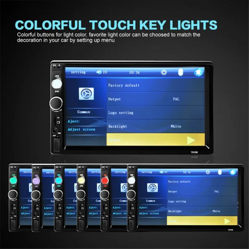 

7'' HD Bluetooth Touch Screen Car Stereo Radio 2 DIN FM/MP5/MP3/USB/AUX + Camera P30 Support Drop Shipping August 11