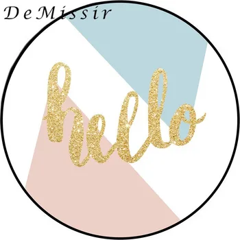 

DeMissir Concise Gilt Hello Color Round Carpet For Home Living Room Children Play Pad Chair Rugs tapete para quarto alfombras