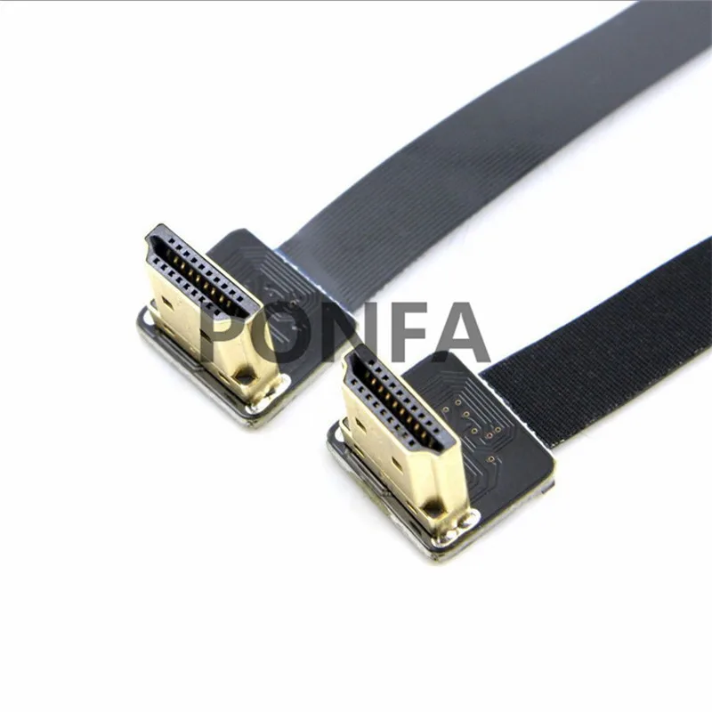 0,2 м FPV двойной Угловой 90 градусов HDMI Тип мужчина к мужчине HDTV FPC плоский кабель для мультикоптера аэрофотосъемки 10 см 50 см