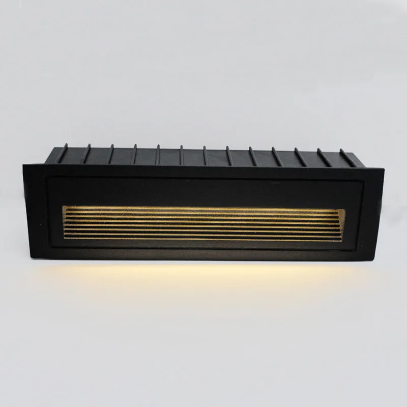 Apextech Outdoor Wall Lamp LED Step Lights Embedded Deck Pathway Yard Stair Light Recessed Corridor Wall Lamp White Black