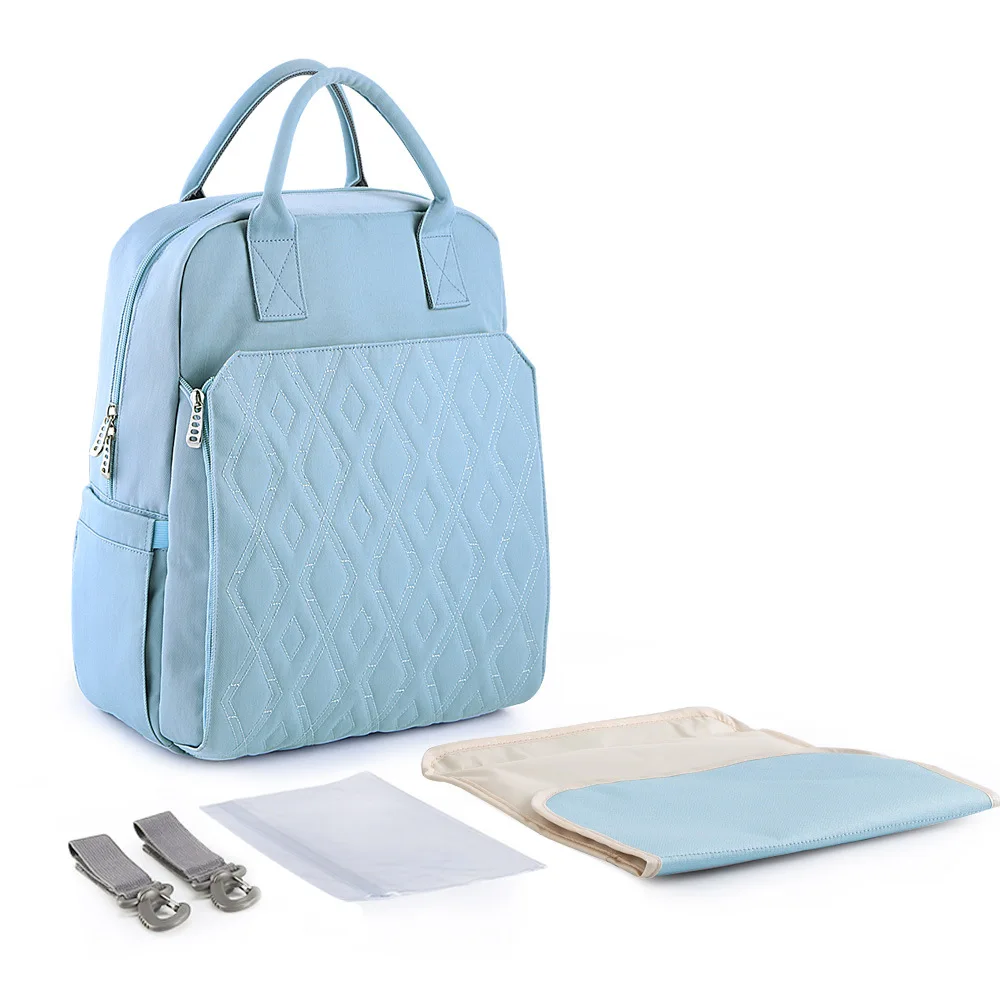 Модный рюкзак для мамы, водонепроницаемая сумка для подгузников, Большая вместительная сумка для мам, термоизоляционная детская сумка, дорожная сумка для коляски, Hanimom - Цвет: Синий