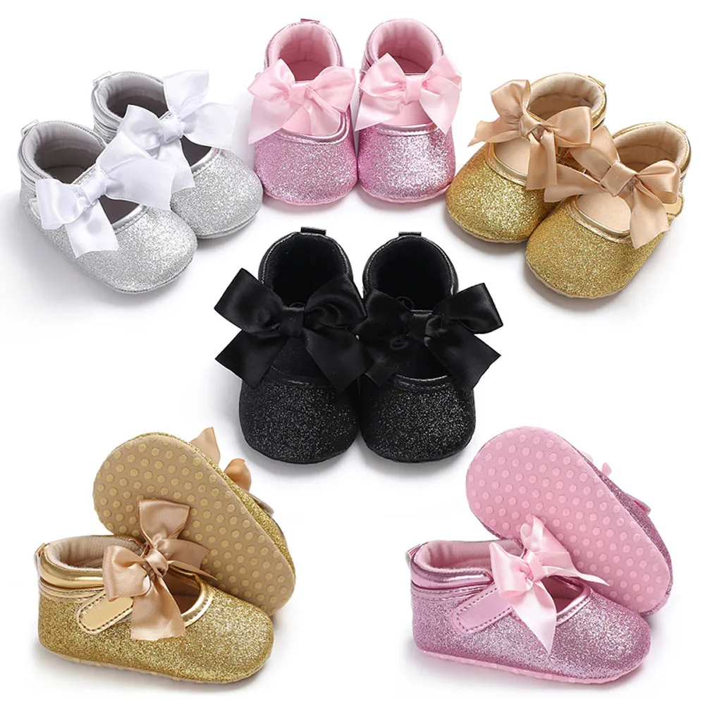 0-18 месяцев новорожденных для маленьких девочек обувь из искусственной кожи туфли принцессы с бантом мягкая подошва первые ходоки bota infantil menina