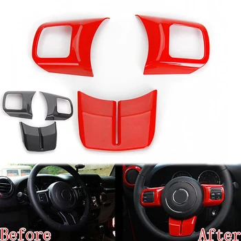 

ABS Chrome Steering Wheel Cover Trim 3 pcs For Patriot Compass Wrangler 11-16