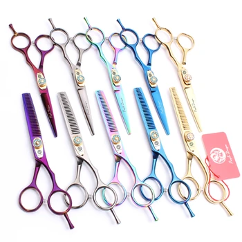 

2Pcs 6" 17.5cm Purple Dragon Set of Tool Hairdressing Scissors Thinning Shears Cutting Scissors Professional Hair Scissors Z1020