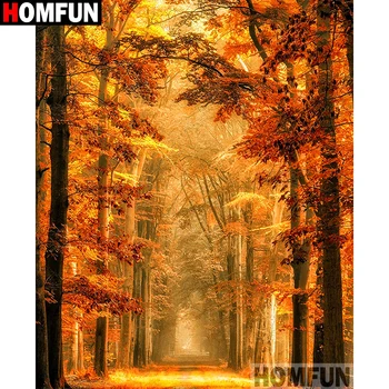 

HOMFUN Full Square/Round Drill 5D DIY Diamond Painting "Tree scenery" 3D Diamond Embroidery Cross Stitch Home Decor A19392