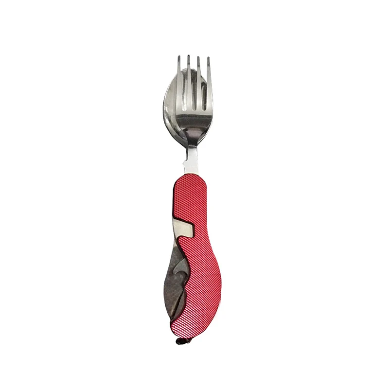 3 en 1 plegable portátil de acero inoxidable vajilla cubiertos cuchillo tenedor cuchara deportes al aire libre Camping Picnic de vajilla