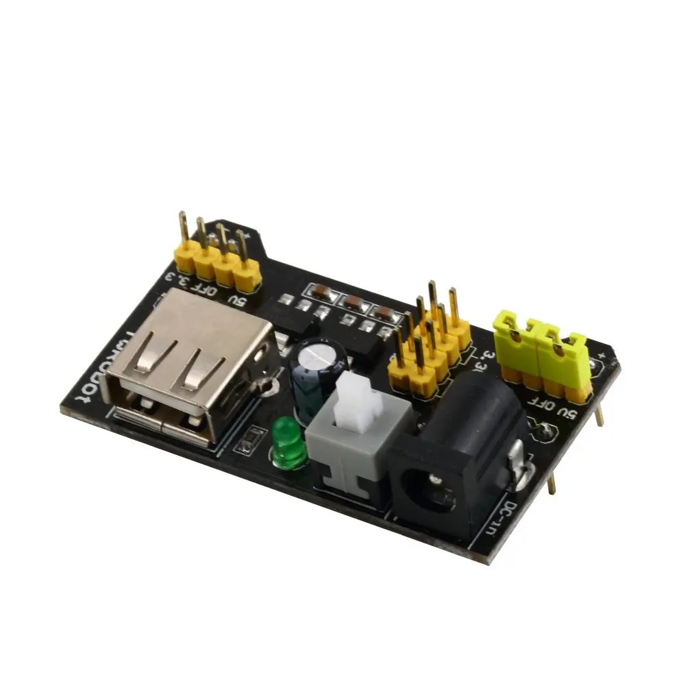 MB102 Breadboard Power Supply Module 3.3V/5V Professional For Solderless Bread Board 6.5-12 V (DC) or USB | Электроника