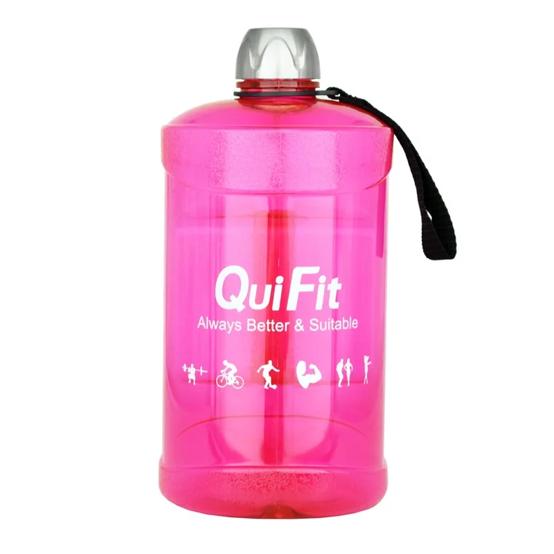 QuiFit 2.2L большой Ёмкость бутылка с водой Спорт фитнесс тренировка Кемпинг тренировки бутылку воды BPA бесплатно - Цвет: Pink