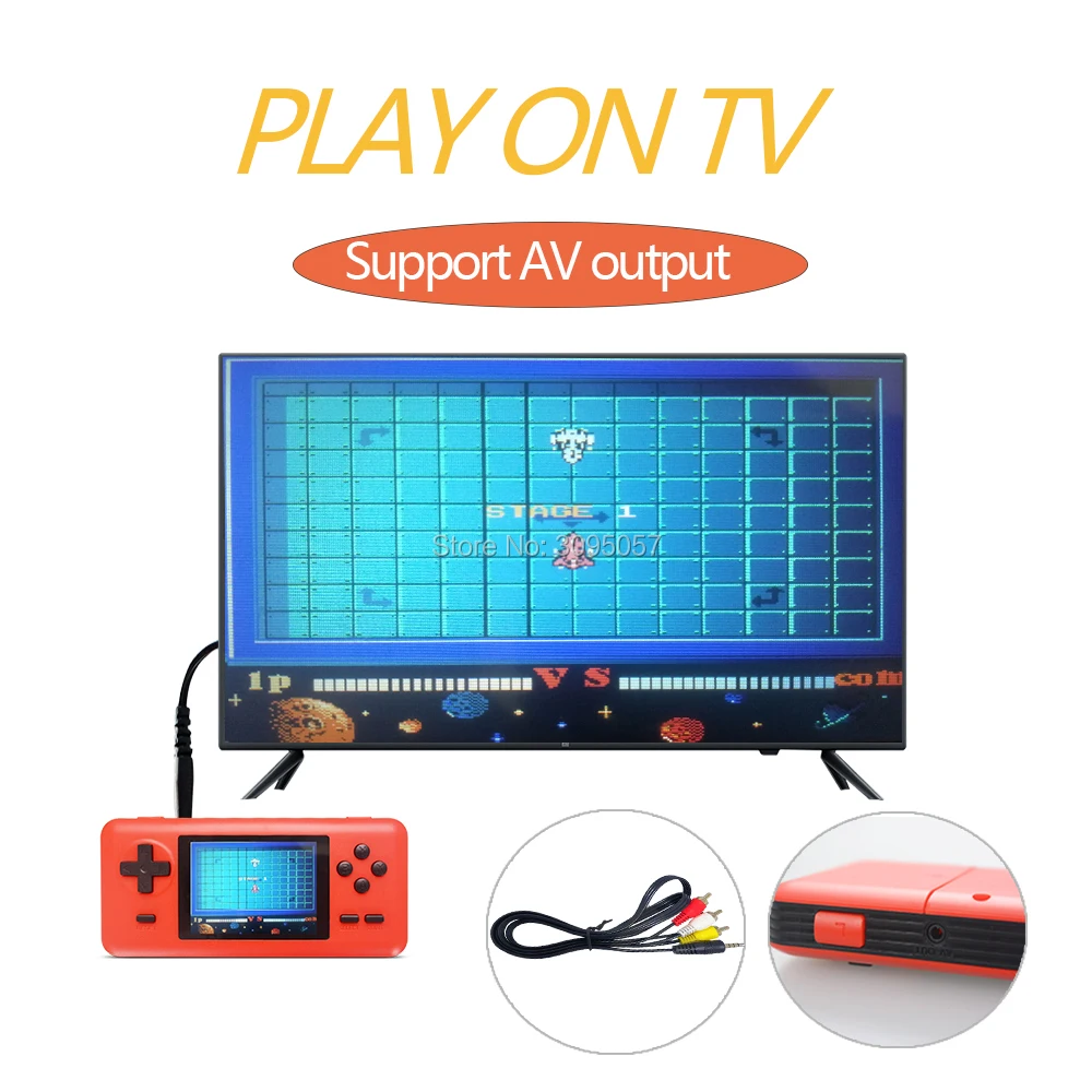 WOLSEN Игровая приставка 3 0 дюймов GB 50 мини игра 8 бит Consola с 586 играми портативная для