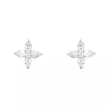 SLJELY, высокое качество, 925 пробы, серебро, CZ, звезда, серьги-гвоздики, циркон, четыре листа, цветок, серьги для женщин, хорошее ювелирное изделие