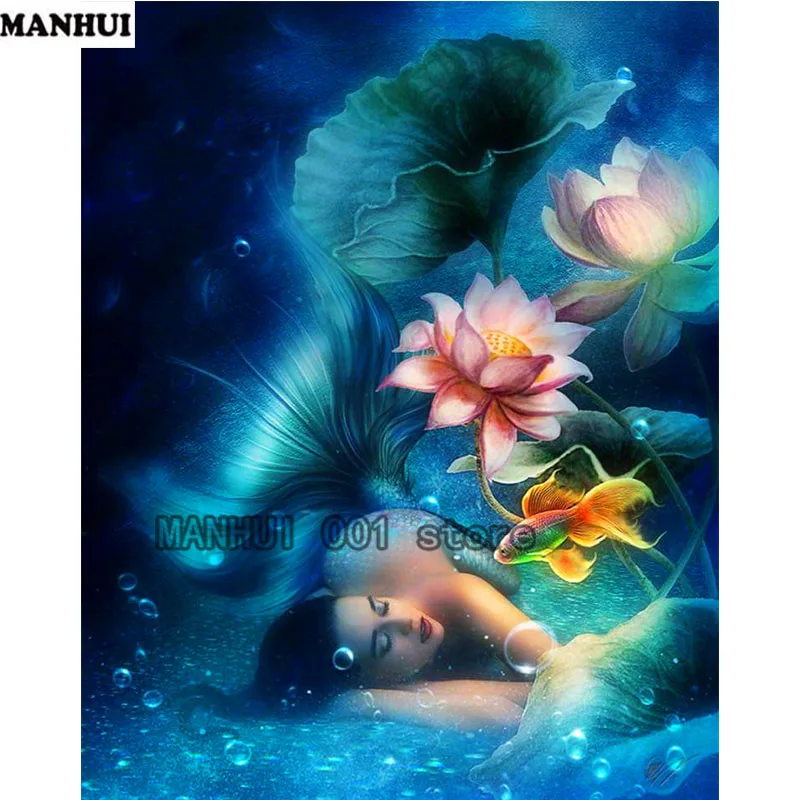 5D DIY Diamond Embroidery Mermaid Painting Cross Stitch Full Square Mosaic Home Decoration Gift ARW122 | Дом и сад