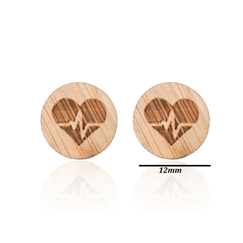 Heartbeat Wood Earrings - 