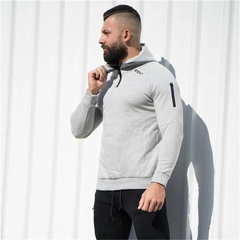 Men gyms hoodies workout clothing-2