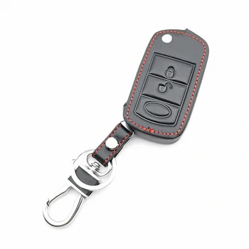 

Soft Leather Car key Fob Protect Cover for LAND ROVER Range Rover Sport LR3 Discovery 3 Button Folding Flip Remote Key Case