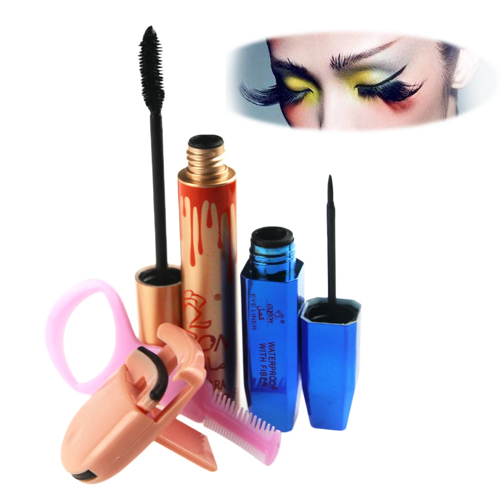 Buy GORON 3pcs Eye Makeup Set Volume Mascara Black Liquid Eyeliner With