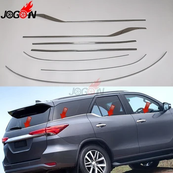 

7pcs For Toyota Fortuner AN150 AN160 SW4 2016-2019 Car Side Door Under Bottom Window Molding Strip Cover Trim Stainless Steel