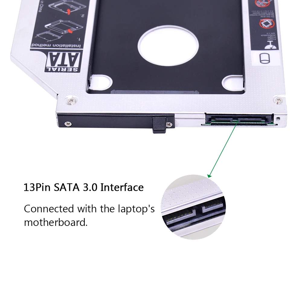 CHIPAL алюминиевый SATA 3,0 2nd HDD Caddy 9,5 мм для 2," SSD чехол HDD корпус для lenovo ThinkPad T400 T500 W500 T410 ODD CD-ROM