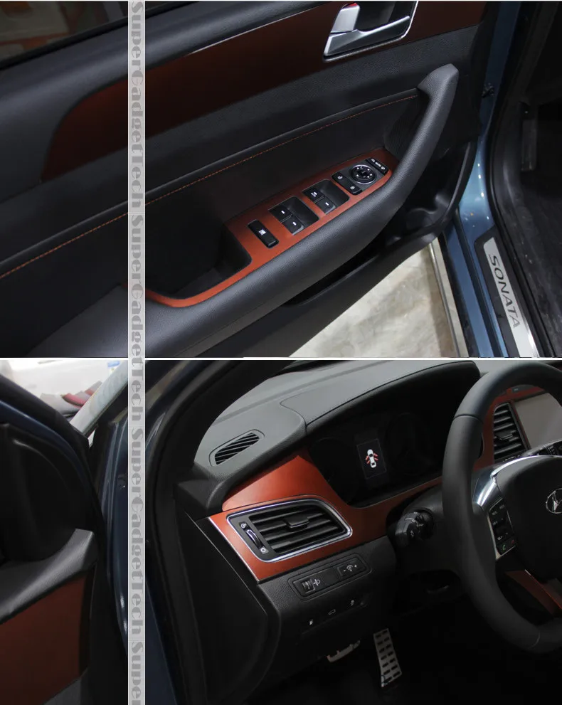 Авто-Стайлинг, абсолютно автомобильный интерьер, центральная консоль, изменение цвета, углеродное волокно, Формовочная наклейка, наклейки для hyundai Sonata 9