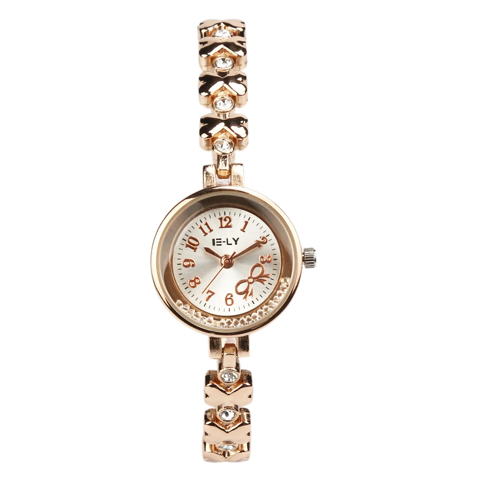 Роскошные часы с браслетом из розового золота, женские модные часы с кристаллами, кварцевые наручные часы e004