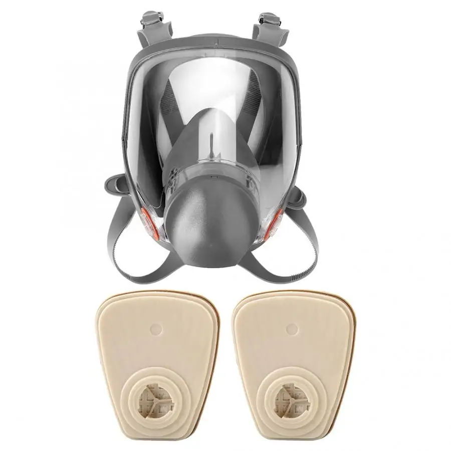 

Silicone Spherical Full Face Respirator Gas Mask Organic Gas Filter Cartridge Kit Protector 2019
