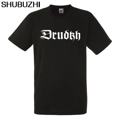Drudkh логотип мужские черные футболка в стиле рок новые размеры S-XXXL