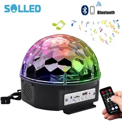 SOL светодиодный Bluetooth музыка играет 6 цветов изменение поворотный голос Управление хрустальный магический шар светодиодный светильник