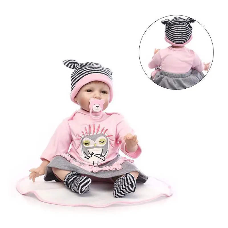 

22 inch / 55 cm reborn doll set Silicone Reborn Boneca Realista Fashion Baby Dolls For Princess Children Birthday Gift Bebes