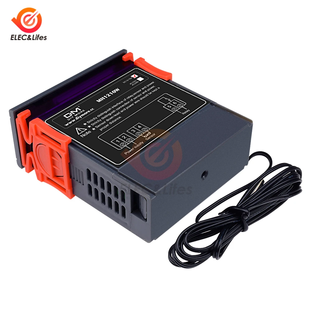 AC 90~ 250 V/DC 9-72V MH1210W цифровой регулятор температуры 220V 10A регулятор термостата Регулируемый переключатель контроля температуры