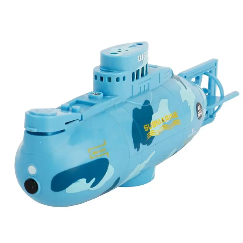 Мини Радио пульт дистанционного управления RC Подводная игрушка эмульивный военный режим 3,7 в электронный игрушечный корабль(желтый и синий - Цвет: Синий