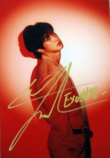 Ручной подписанный EXO Park Chanyeol фото с автографом LOVE SHOT 5*7 122018B