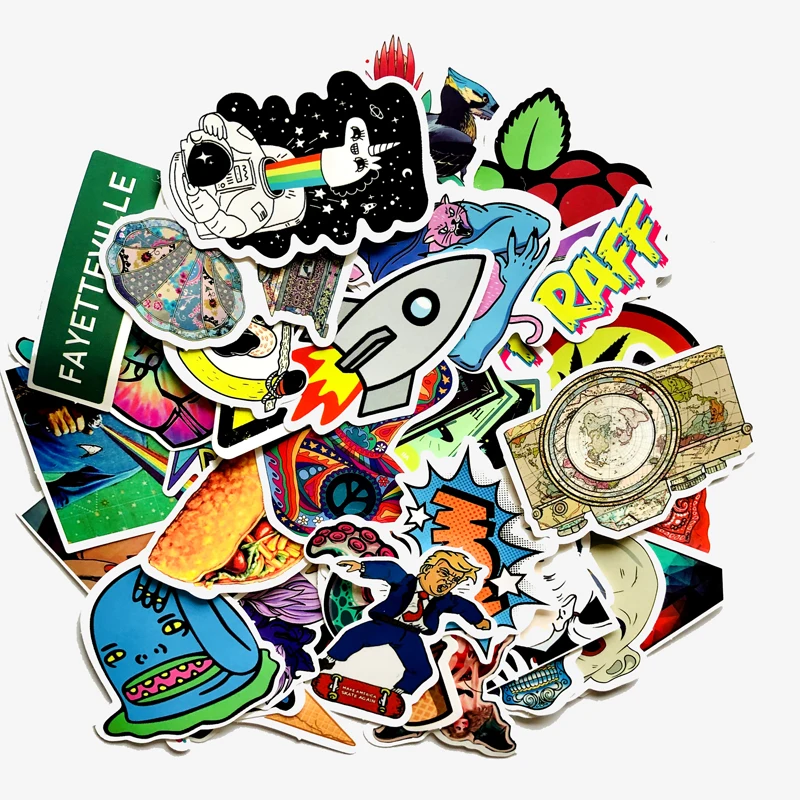 

65PCS Outer Space Stickers Toys for Children Alien UFO Astronaut Rocket Ship Planet Sticker to Scrapbooking Skateboard Laptop