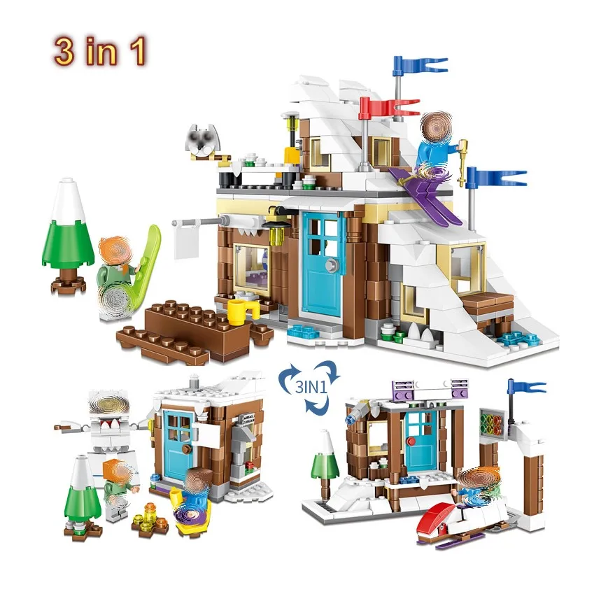 3IN1 DIY собрать мой Worldes Minecrafted льда мировое Строительство Блоки просвещение