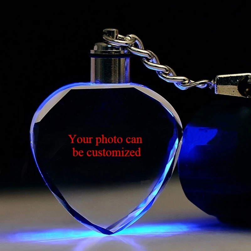 IVYYE Ослик ИА в форме сердца аниме светодиодный брелок для ключей Фигурка Кристалл игрушка брелок Светильник брелок унисекс подарки Новинка - Цвет: Customized