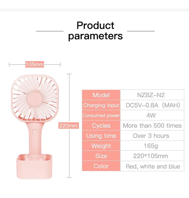 Мини-портативный вентилятор, VersionTECH. Настольный вентилятор, небольшой персональный портативный Настольный вентилятор для коляски с USB перезаряжаемой батареей