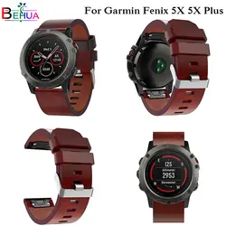 Кожаный ремешок для часов для Garmin Fenix 5X 5X Plus для Fenix 3 3 огнеупорные часы ремешок легко fit Quick Release Ремешок Браслет