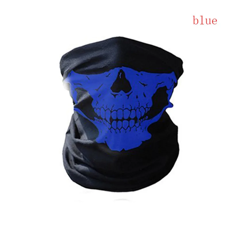 Blue Фестивальные маски с черепом Скелет волшебный велосипед Лыжный Череп Половина лица маска призрак шарф мульти применение шеи призрак Половина лица маска Nov#1 - Цвет: Blue
