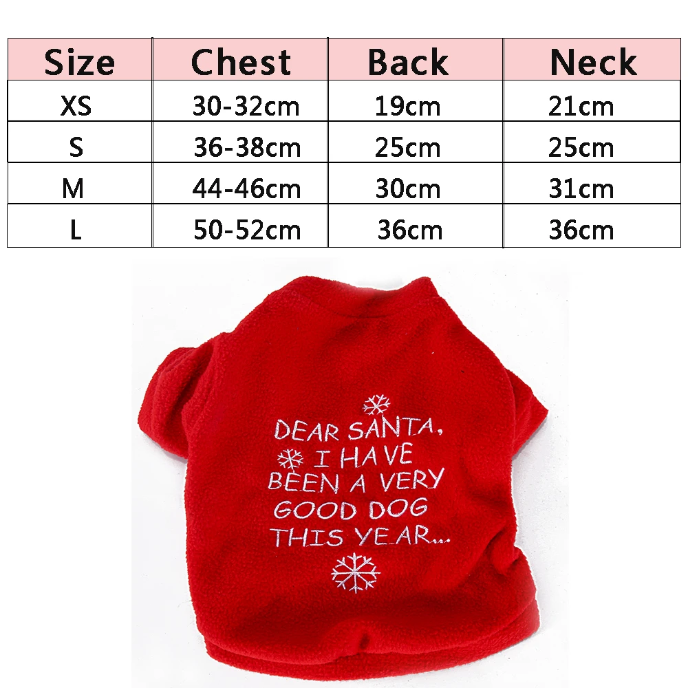 Merry Christmas festival Cotton Dog Hoodies winter dog clothes RED clothes for small dogs PUppy OUTFIT dog jumpers clothing for cats dog dRESSES  (1)