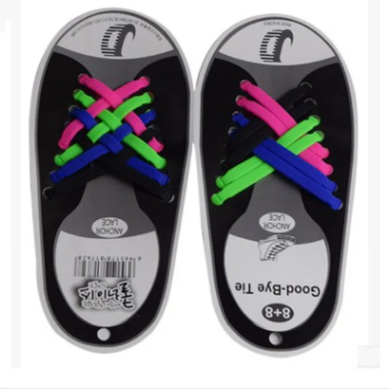 

2017 16Pcs/Set Hot Sale Silicone Unisex Outdoor Climbing Sports Athletic Elastic Shoelaces No Tie Shoe Laces Running Sneakers