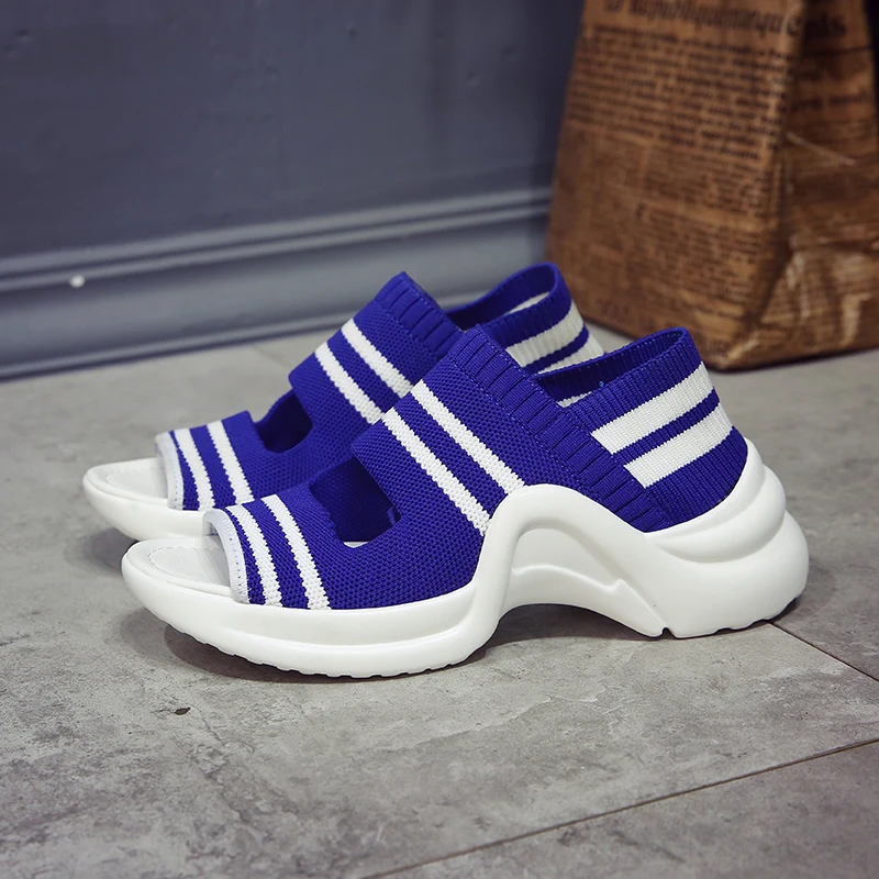  Woman  casual Walking shoes red color lady high increasing sandals breathable botas mujer lady shoes 