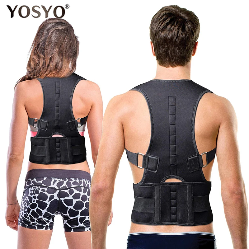 YOSYO Posture Corrector Magnetic Therapy Posture Corrector Brace Adjustable Shoulder Back Brace Support Belt NO Slouching YOSYO Posture Corrector Magnetic Therapy Posture Corrector Brace Adjustable Shoulder Back Brace Support Belt NO Slouching