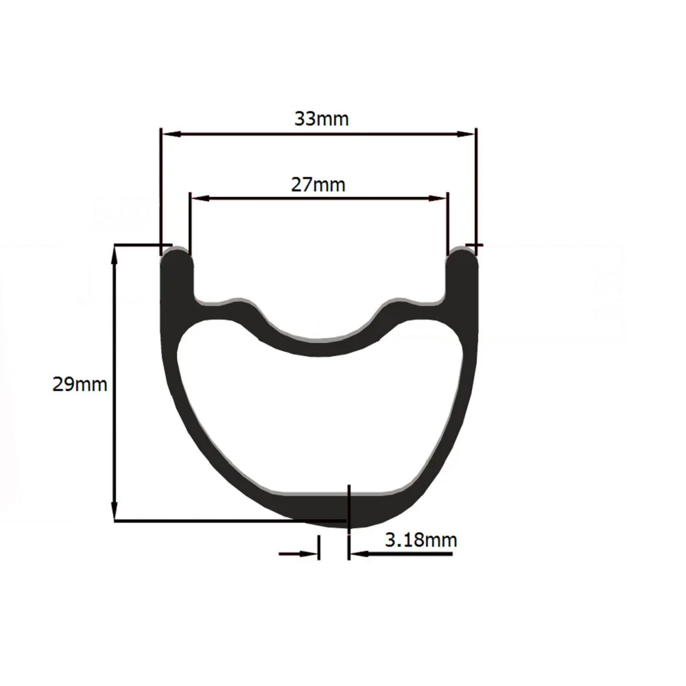 24 27 30 35 40 50 мм ширина 29er DH AM XC Эндуро Горный Велосипед карбоновый обод Асимметричная бескамерная готовая диски для MTB колес - Цвет: 33mm XC 1 piece