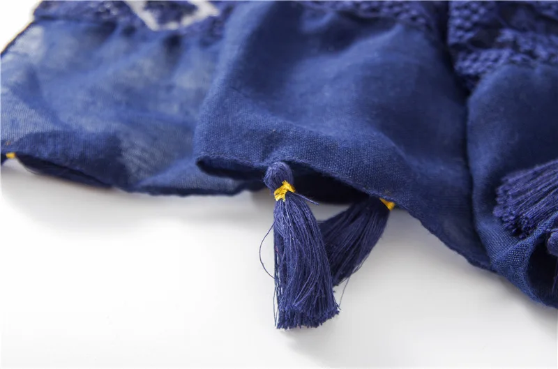Осенне-зимний модный однотонный кружевной женский шарф с цветочным принтом негабаритных шали и обертывания с лазером для леди хиджаб