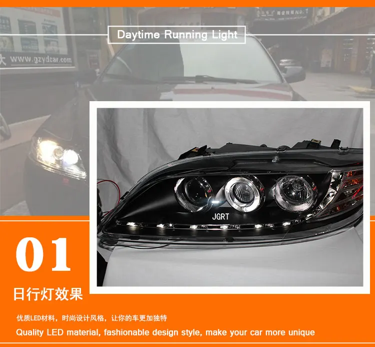 2 шт. автомобильный стиль светодиодный фары для Mazda 6 2003-2013 для 6 головных ламп светодиодный DRL Объектив двойной луч H7 HID Xenon Биксеноновые линзы