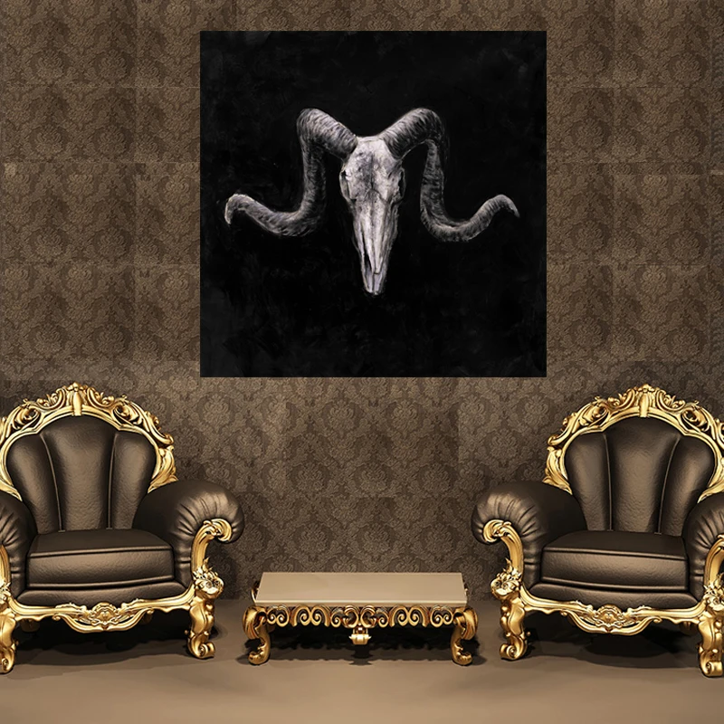 

HD Printing Sheep Skull Wall Art Canvas Painting Home Decoration Bedroom Living Room Kids Room Painting Calligraphy