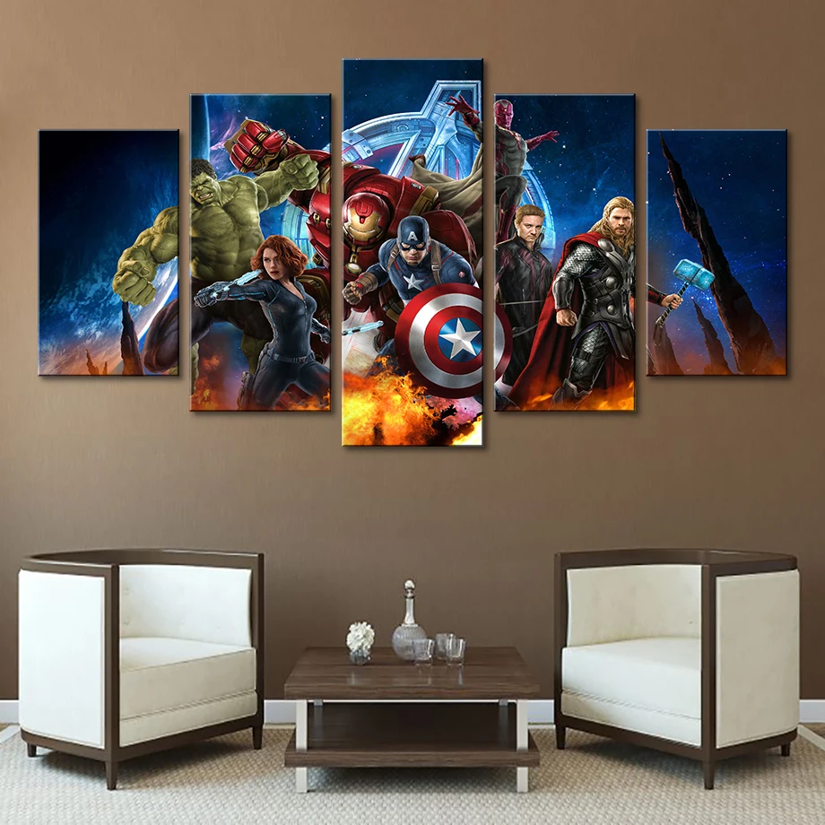 

Painting Wall Art Modular Framework HD Modern Printed 5 Panel Movie Avengers Poster For Living Room Pictures Canvas Home Decor