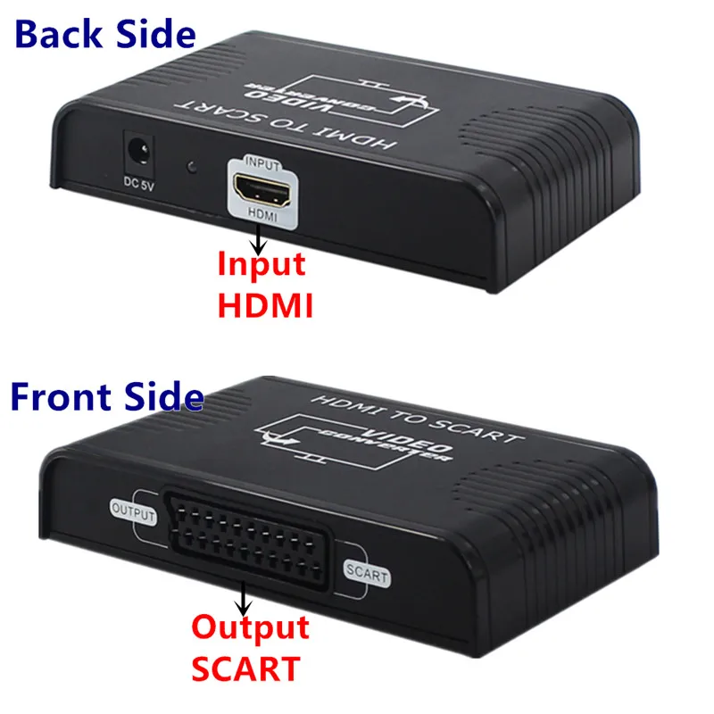 THDMI to Scart Converter Adapter Full HD1080P Composite Video+Stereo Audio Female Connector for STB PS4 DVD Player Free Shipping (1)