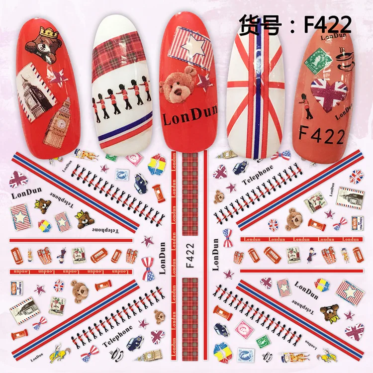 

Newest F -522 3d nail art sticker decal stamping Japan Korea type DIY nail decoration tools template nail wrap