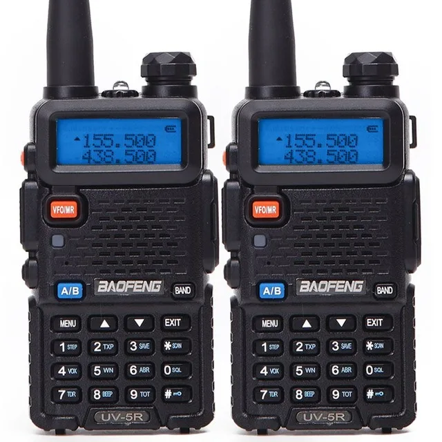 2 шт BaoFeng UV-5R портативная рация VHF/UHF136-174Mhz& 400-520Mhz Двухдиапазонная двухсторонняя радио Baofeng портативная UV5R радиоантенна - Цвет: 2 Pcs Black