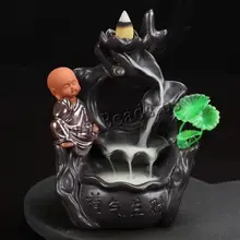 Маленький монах курильница креативный домашний декор маленькая Будда ладан держатель Дым водопад курильница для благовоний горелка креативный домашний декор