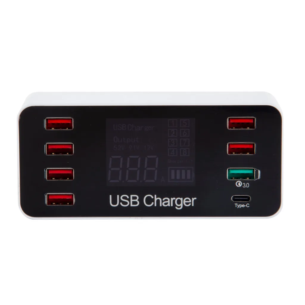 Зарядное устройство CARPRIE с 8 Usb портами для быстрой зарядки + быстрая зарядка Type C 40